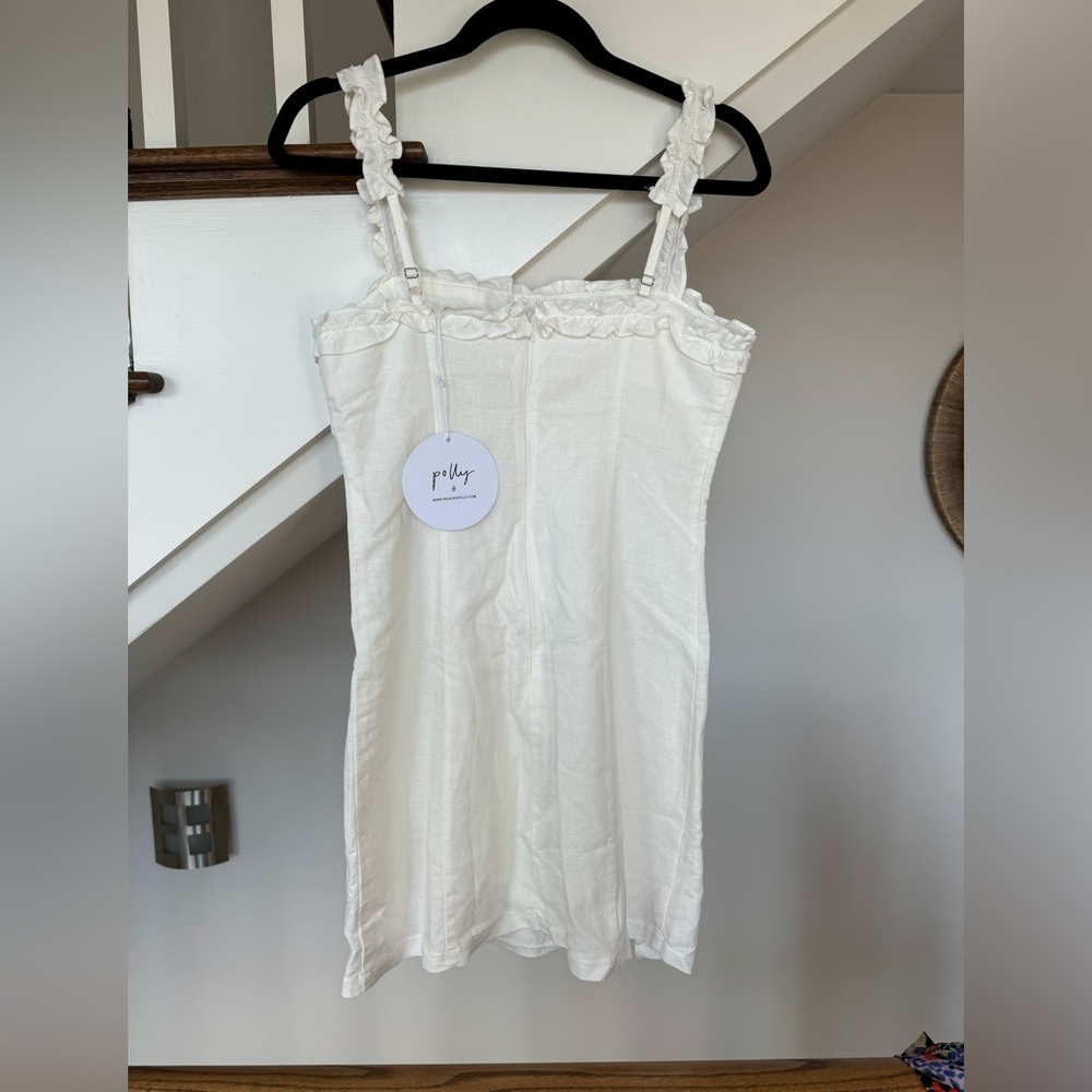Princess Polly size 4/6 White Linen Mini Dress
